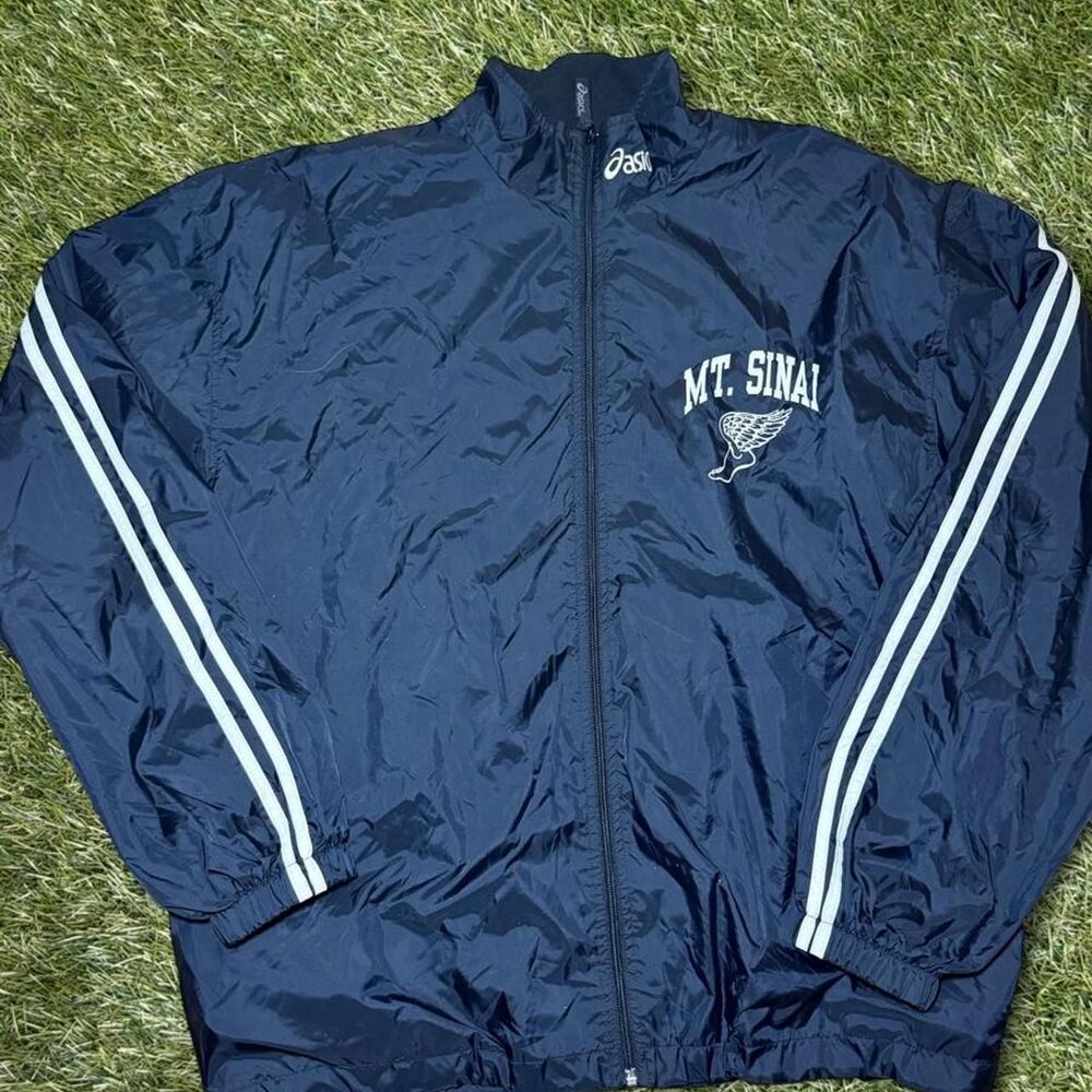 Asics Men's Navy and Blue Jacket